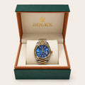 Rolex-Style Two-Tone Blue Dial Watch
