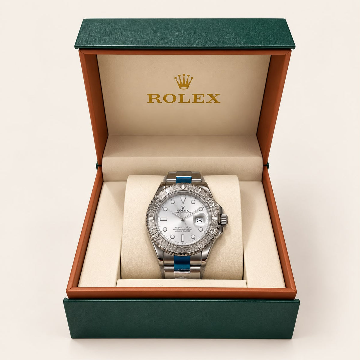 Rolex-Style White Dial Watch