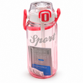Pink sport flip straw water bottle
