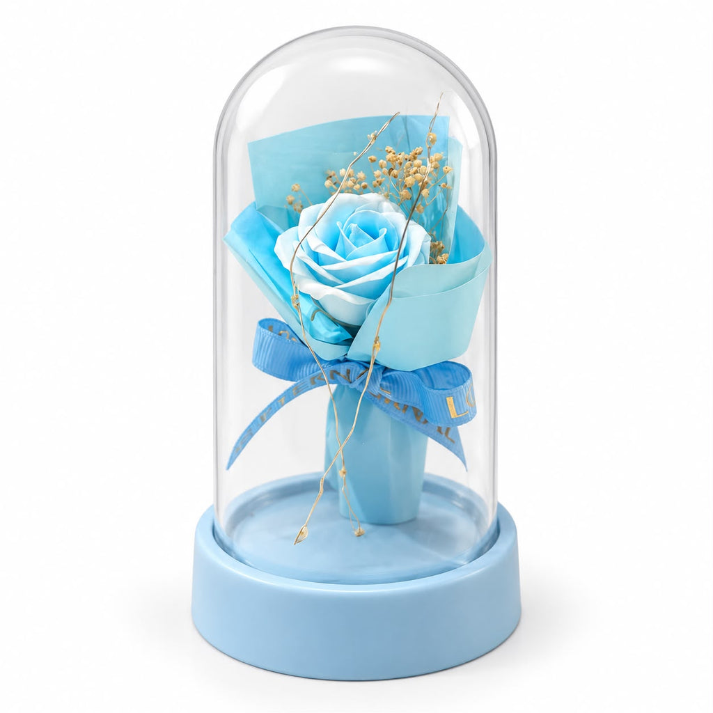 Blue dome rose bouquet