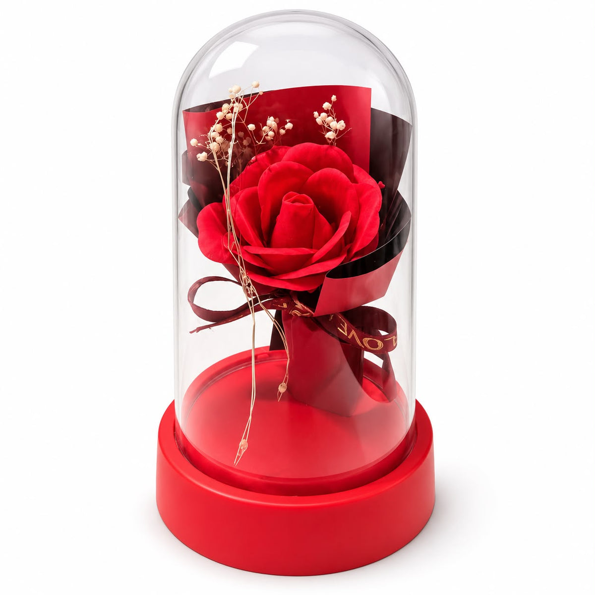 Red dome rose bouquet
