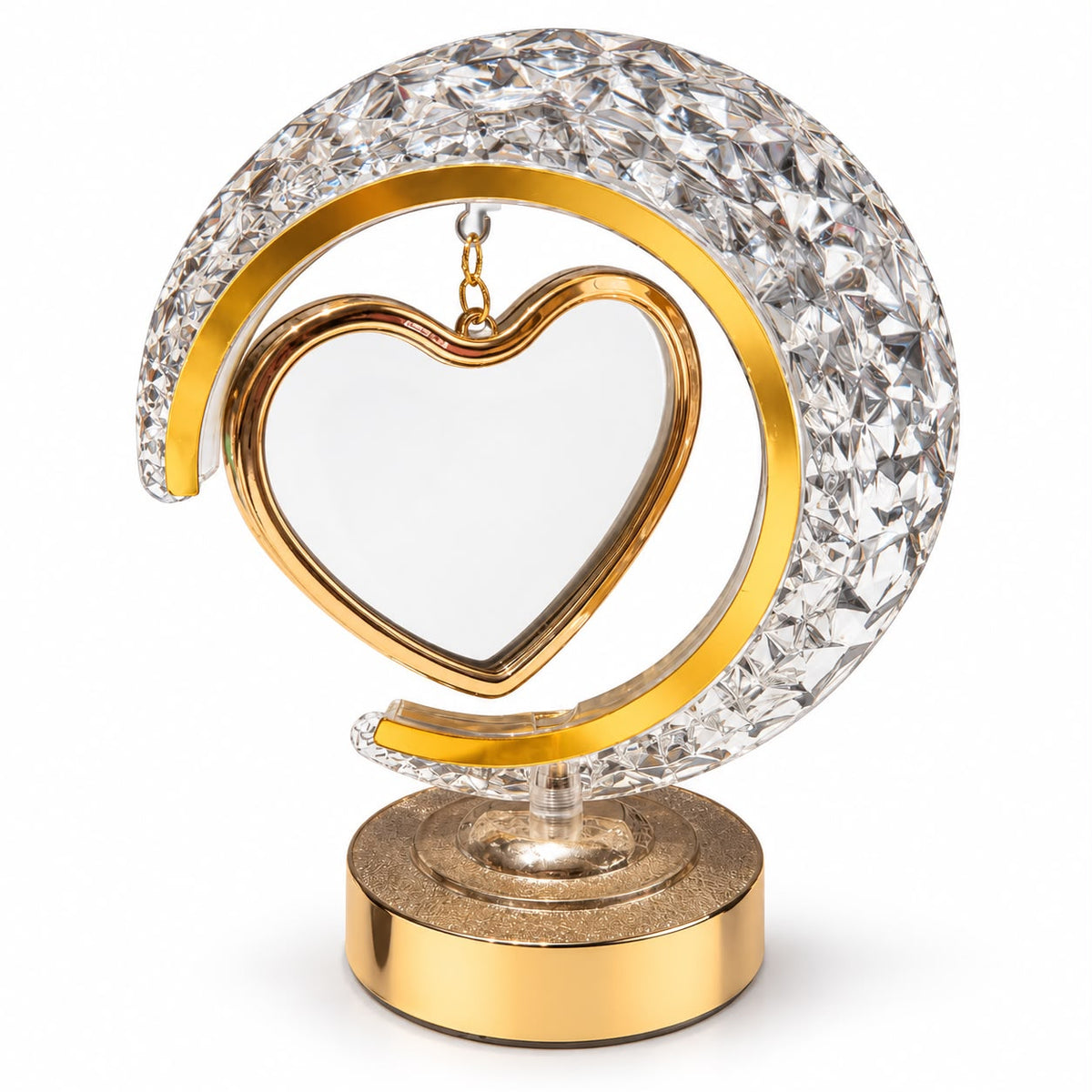 Crystal Moon Heart Decor