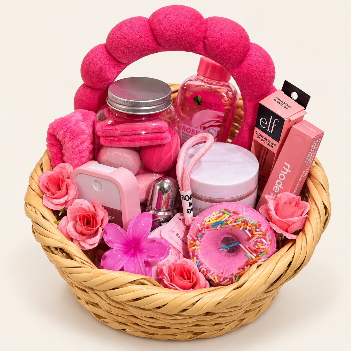 Pink Beauty & Self-Care Gift Basket — original uploaded photo