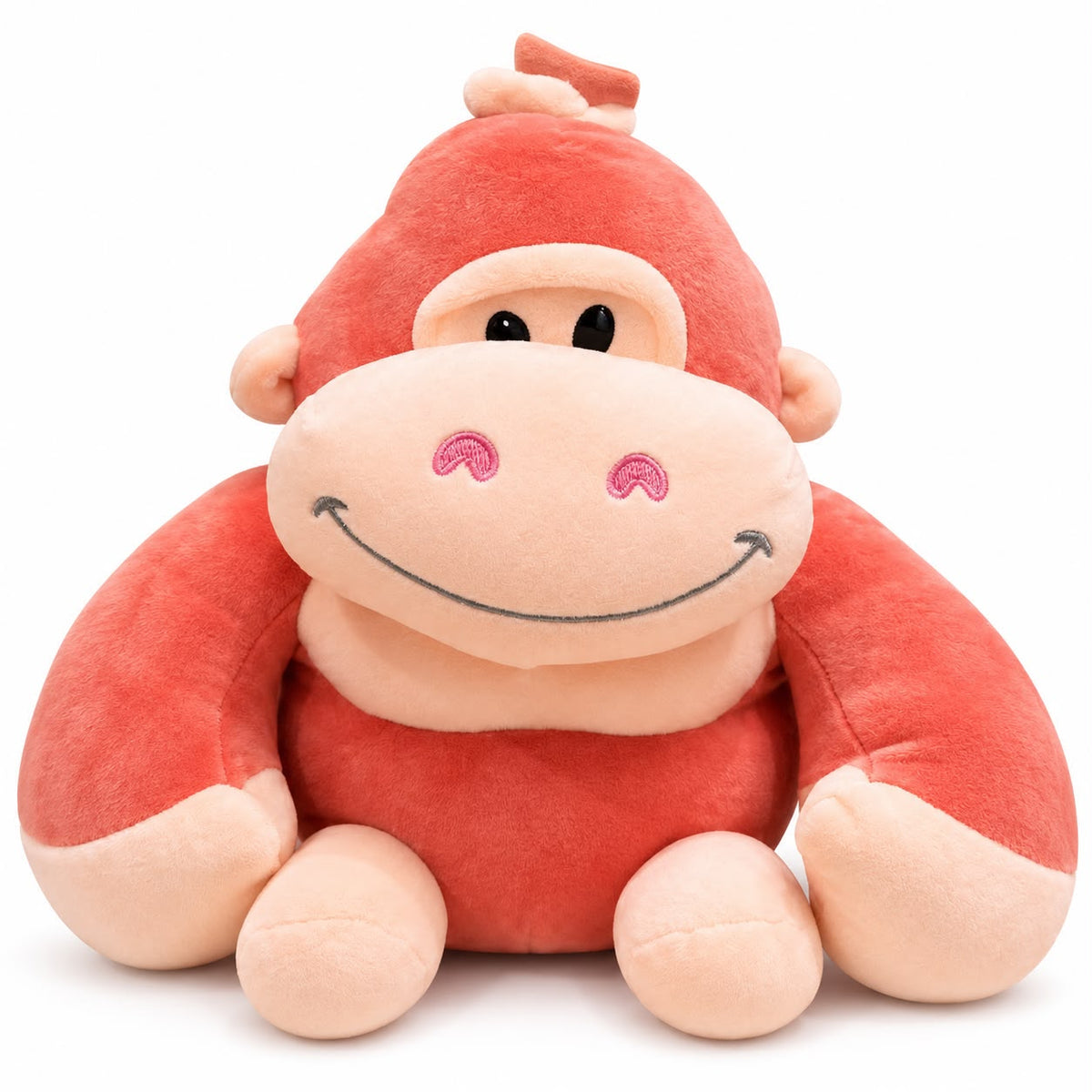Coral Smiling Gorilla Plush
