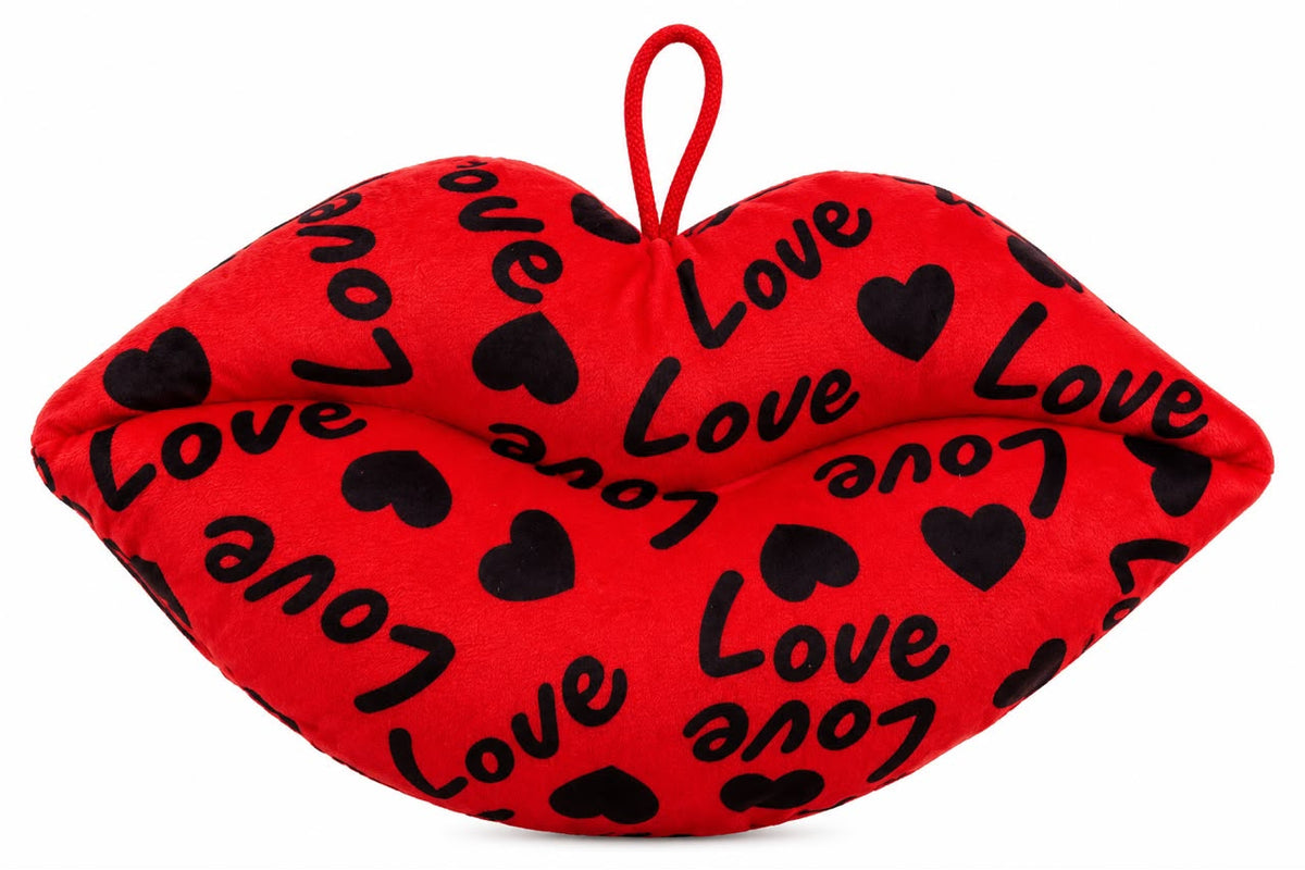 Red Love Lips Plush Pillow