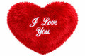 Red I Love You Heart Plush Pillow