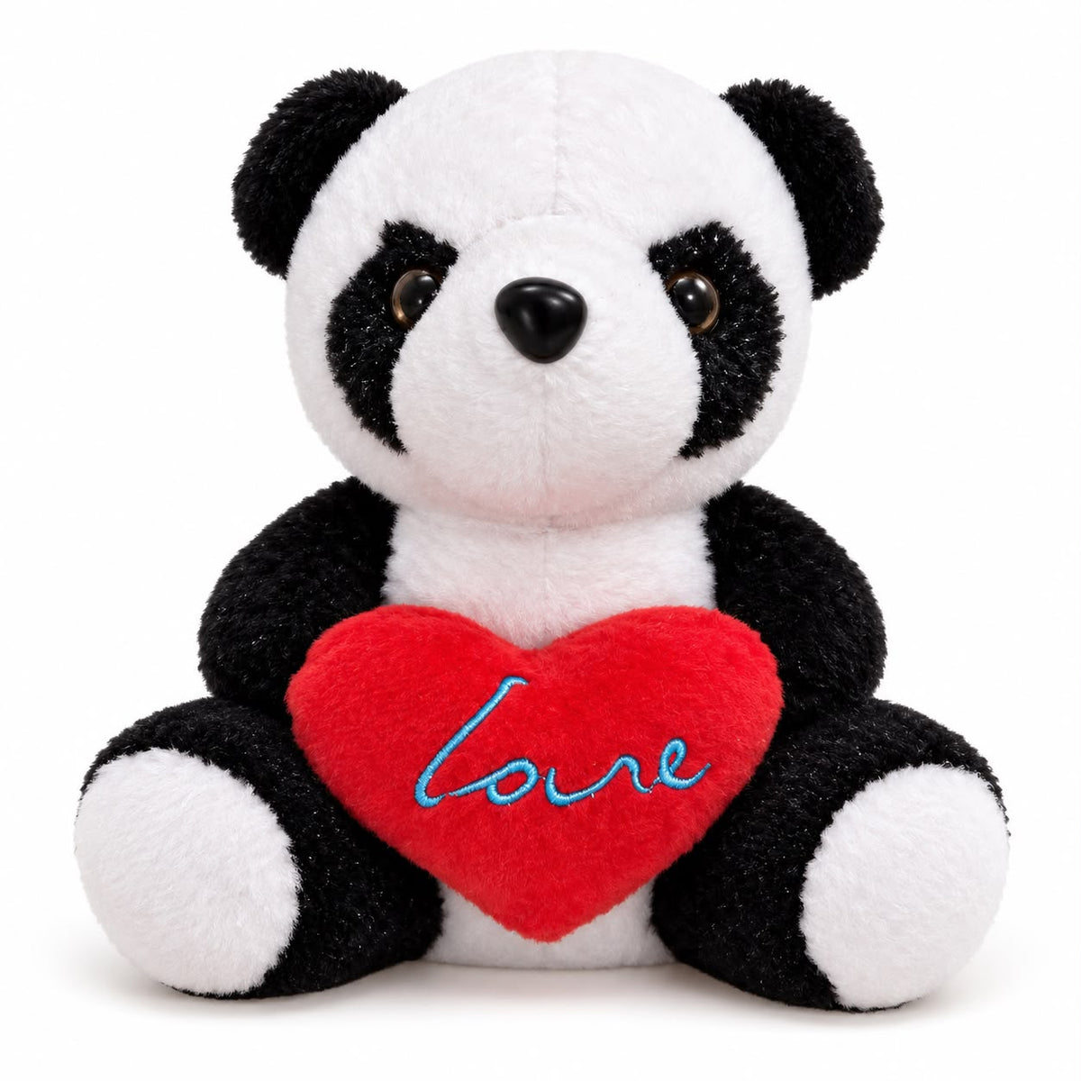 Panda with Red Love Heart Plush