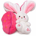 White Bunny in Pink Strawberry Plush Bag