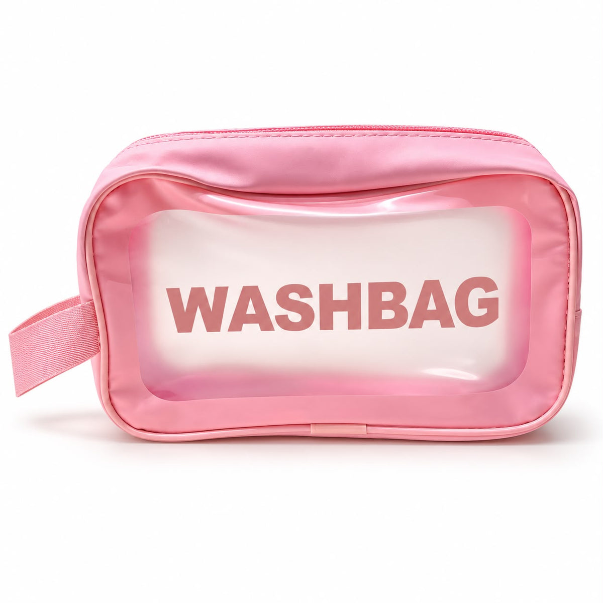 Pink transparent washbag large