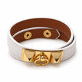 White double-wrap ring hardware bracelet