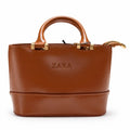 Zara Brown Structured Handbag