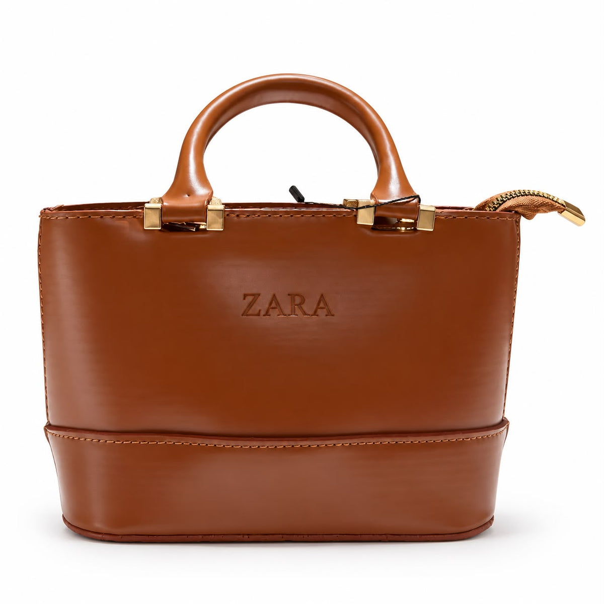Zara Brown Structured Handbag